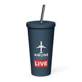 AIRLINE VIDEOS LIVE Insulated tumbler with a straw