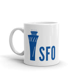 SFO Tower (side view) White glossy mug