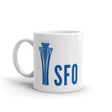 SFO Tower (front view) White glossy mug