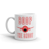 BOOP THE SNOOT (ORANGE) White glossy mug