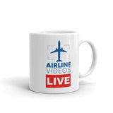 AVL PLANE JOCKEYS (RED) White glossy mug