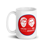 AVL PLANE JOCKEYS (RED) White glossy mug