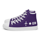 PLANE-SPOT-ER (PURPLE) Women’s high top canvas shoes