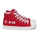 PLANE-SPOT-ER (RED) Women’s high top canvas shoes