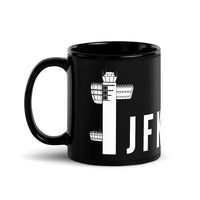 JFK TOWER Black Glossy Mug