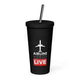 AIRLINE VIDEOS LIVE Insulated tumbler with a straw