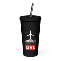 AIRLINE VIDEOS LIVE Insulated tumbler with a straw