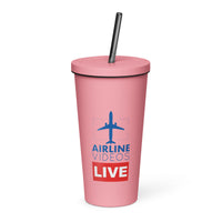 AIRLINE VIDEOS LIVE Insulated tumbler with a straw