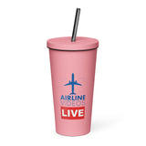 AIRLINE VIDEOS LIVE Insulated tumbler with a straw