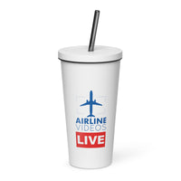 AIRLINE VIDEOS LIVE Insulated tumbler with a straw