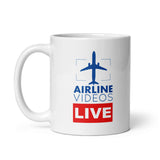 AIRLINE VIDEOS LIVE White glossy mug