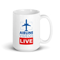 AIRLINE VIDEOS LIVE White glossy mug