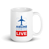 AIRLINE VIDEOS LIVE White glossy mug