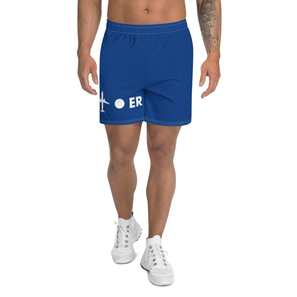 PLANE-SPOT-ER (BLUE) Men's Athletic Long Shorts