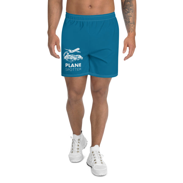 PLANE SPOTTER (BLUE) Men's Athletic Long Shorts