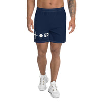 PLANE-SPOT-ER (NAVY) Men's Athletic Long Shorts