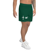 PLANE-SPOT-ER (GREEN) Men's Athletic Long Shorts