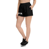 PLANE-SPOT-ER (BLACK) Women's Athletic Short Shorts