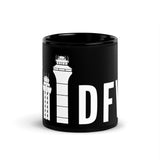 DFW TOWER (SOLD IN THE US ONLY) Black Glossy Mug