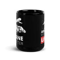 PLANE SPOTTER Black Glossy Mug - SOLD IN US ONLY