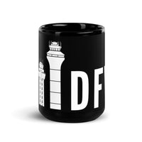 DFW TOWER (SOLD IN THE US ONLY) Black Glossy Mug