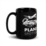 PLANE SPOTTER Black Glossy Mug - SOLD IN US ONLY