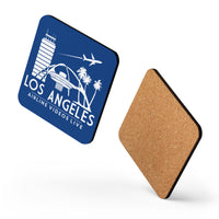 LOS ANGELES RETRO (BLUE) Cork-back coaster