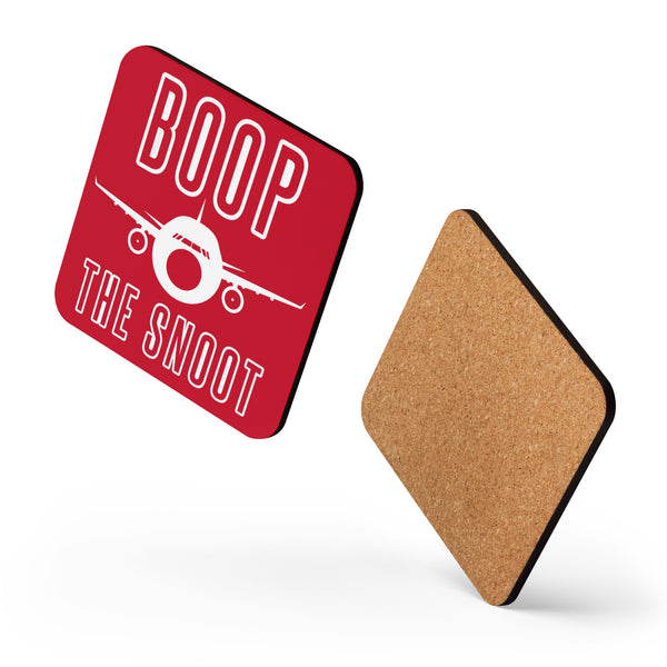 BOOP THE SNOOT (RED) Cork-back coaster