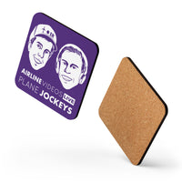 PLANE JOCKEYS (PURPLE) Cork-back coaster