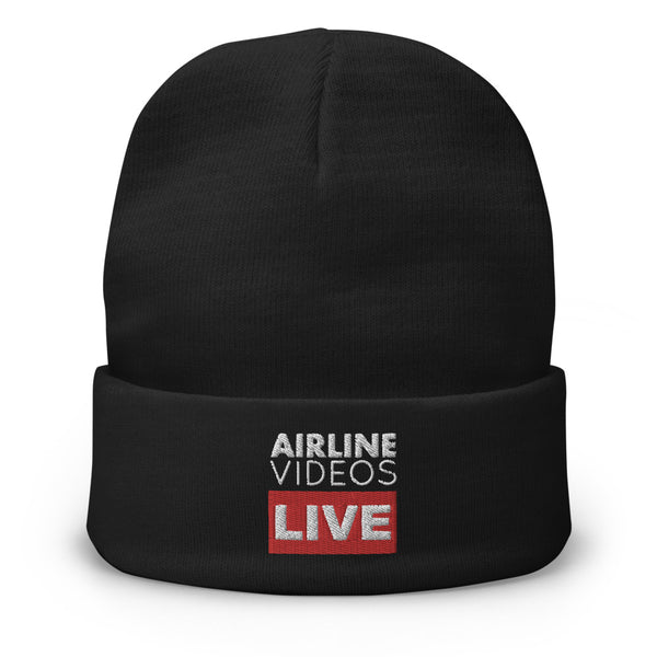 Airline Videos Live Embroidered Beanie