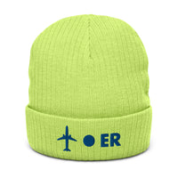 PLANE-SPOT-ER (BLUE) Ribbed knit beanie