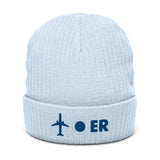 PLANE-SPOT-ER (BLUE) Ribbed knit beanie