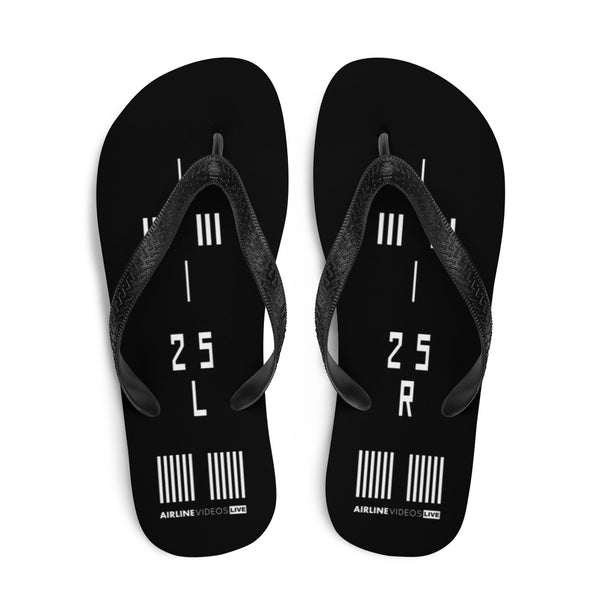 RUNWAY 25L/25R (BLACK) Flip-Flops
