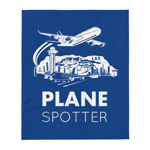 PLANE SPOTTER (BLUE) Throw Blanket