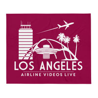 LOS ANGELES RETRO (BURGUNDY) Throw Blanket