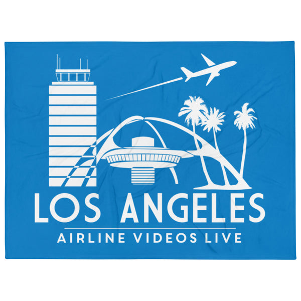 LOS ANGELES RETRO (BLUE) Throw Blanket