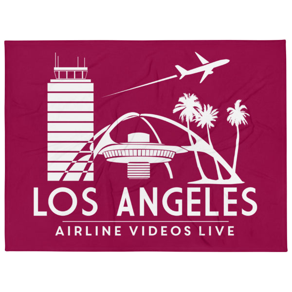 LOS ANGELES RETRO (BURGUNDY) Throw Blanket