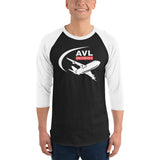 AVL ON THE FLY (WHITE) 3/4 sleeve raglan shirt