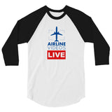 AIRLINE VIDEOS LIVE 3/4 sleeve raglan shirt