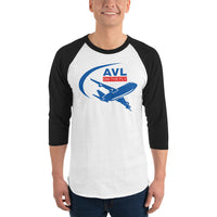 AVL ON THE FLY (BLUE) 3/4 sleeve raglan shirt