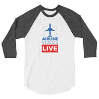 AIRLINE VIDEOS LIVE 3/4 sleeve raglan shirt