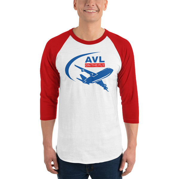 AVL ON THE FLY (BLUE) 3/4 sleeve raglan shirt