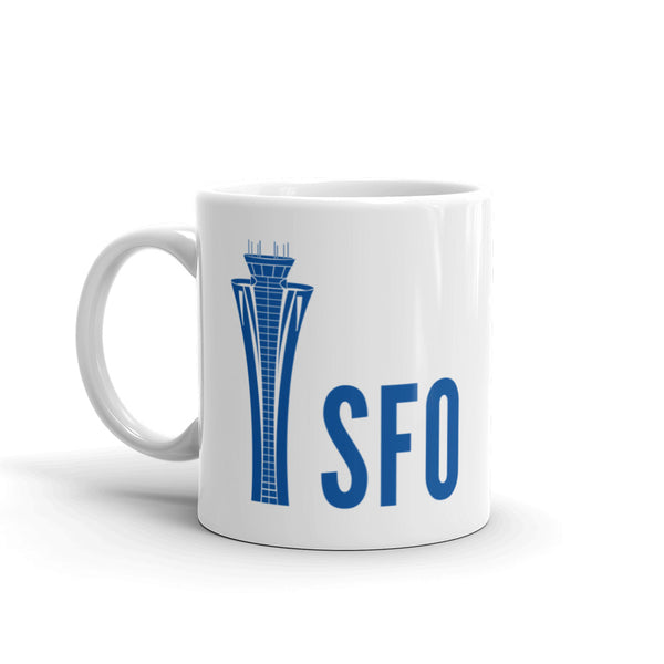 SFO Tower (front view) White glossy mug