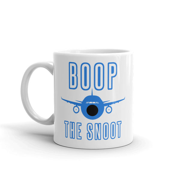 BOOP THE SNOOT (BLUE) White glossy mug