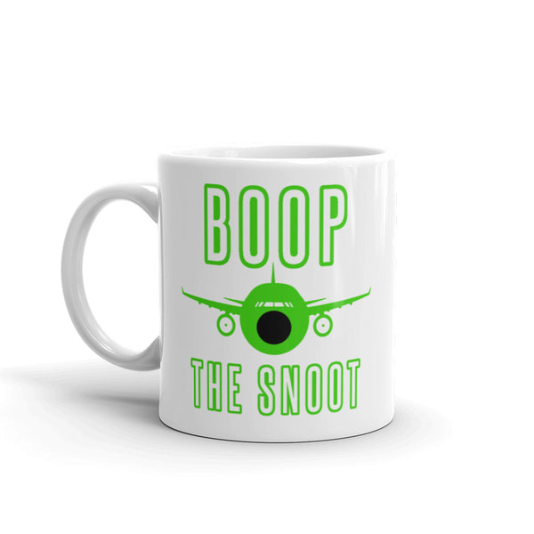 BOOP THE SNOOT (GREEN) White glossy mug