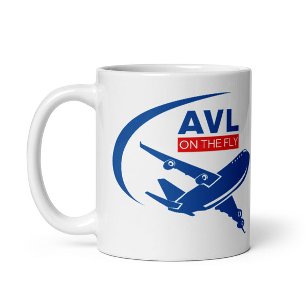 AVL ON THE FLY White glossy mug