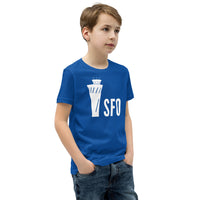 SFO Tower (side view) Youth Short Sleeve T-Shirt