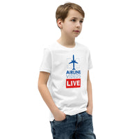 AIRLINE VIDEOS LIVE (BLUE) Youth Short Sleeve T-Shirt